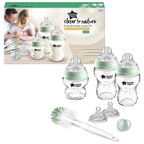 kit biberons en verre naissance et allaitement